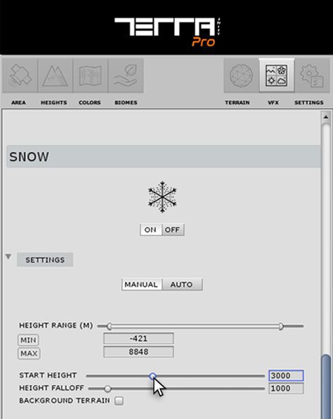 Snow Height on TerraWorld