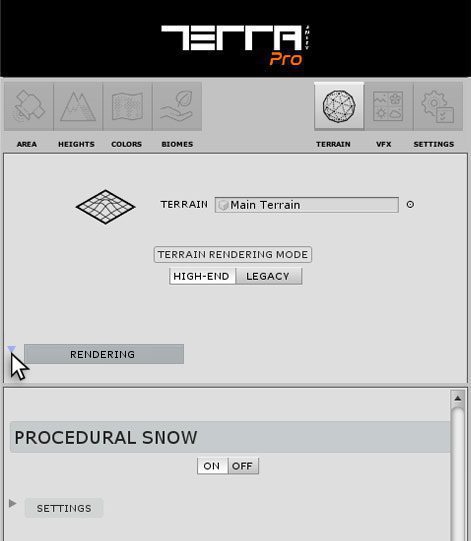 Rendering Tab on TerraWorld