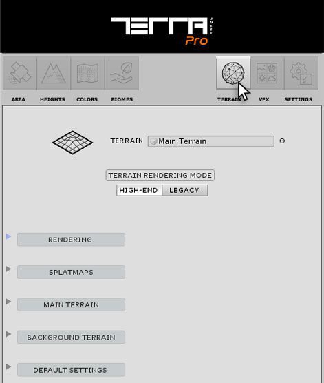 Terrain Tab on TerraWorld