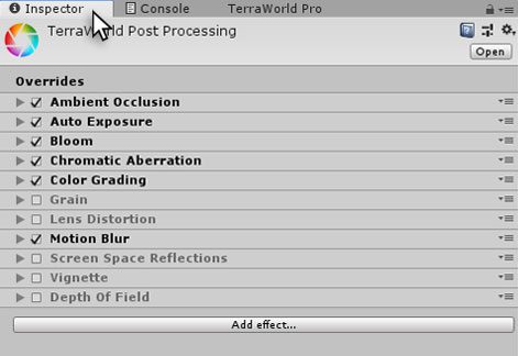 Post Processing General Setting on TerraWorld