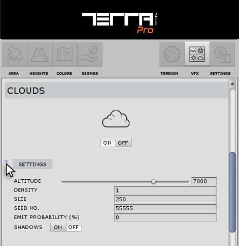 Clouds Setting on TerraWorld