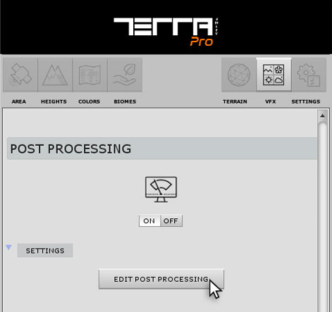 Post Processing Setting on TerraWorld